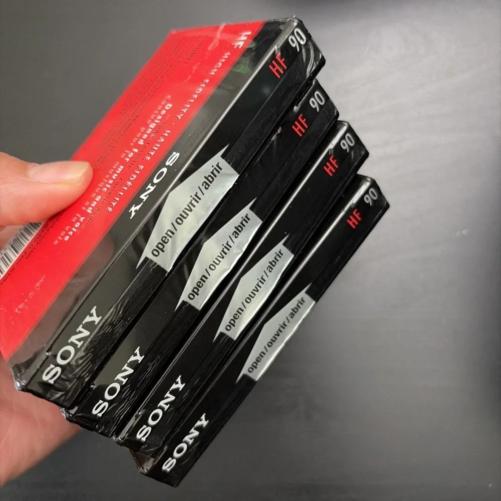 Sony Audio Cassette Tape Lot of 4 HF-90 Minute Normal Bias New Sealed